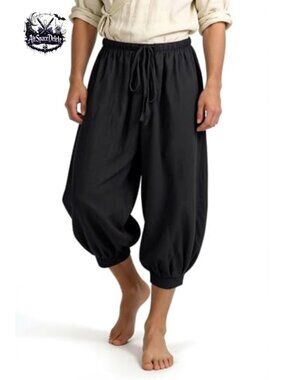 Pirate Renaissance Lantern Harem Pants LARP Halloween Costume Trousers